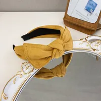 Simple Velvet Bow Headband Rabbit Ears Wide-brimmed Suede Headband sku image 1
