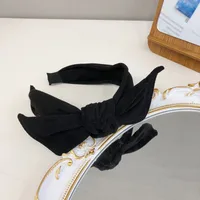 Simple Velvet Bow Headband Rabbit Ears Wide-brimmed Suede Headband sku image 3