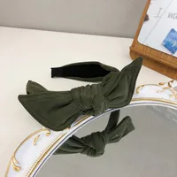Simple Velvet Bow Headband Rabbit Ears Wide-brimmed Suede Headband sku image 6