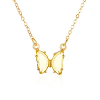 Simple Style Butterfly Artificial Crystal Alloy Plating Women's Necklace sku image 1