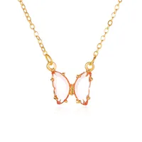 Simple Style Butterfly Artificial Crystal Alloy Plating Women's Necklace sku image 8