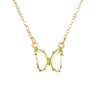 Simple Style Butterfly Artificial Crystal Alloy Plating Women's Necklace sku image 4