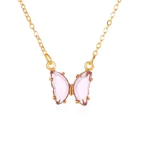 Simple Style Butterfly Artificial Crystal Alloy Plating Women's Necklace sku image 5