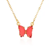 Simple Style Butterfly Artificial Crystal Alloy Plating Women's Necklace sku image 6