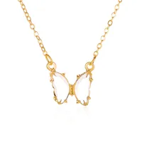 Simple Style Butterfly Artificial Crystal Alloy Plating Women's Necklace sku image 7