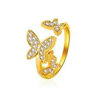 Korean Beautiful Butterfly  Micro-inlaid Zircon Open Ring sku image 1