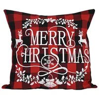 Christmas Ornaments Creative Linen Plaid Pillowcase Christmas Elk Pillowcase sku image 2