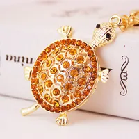 Creative Cute Diamond Crystal Turtle Car Keychain sku image 3