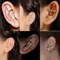 Creative Simple Alloy Inlaid Rhinestone Earrings Slash Earrings Wholesale main image 1