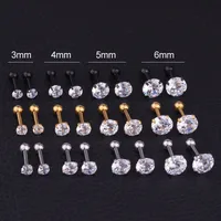 Ear Cartilage Rings & Studs Fashion Geometric 316 Stainless Steel  Inlaid Zircon sku image 10