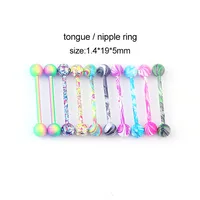Tongue Rings Fashion Geometric 316 Stainless Steel  Stoving Varnish No Inlaid sku image 2