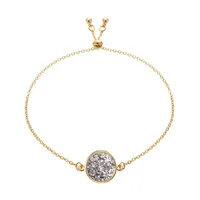 Korean Round Crystal Cluster Simple Natural Stone Alloy Bracelet sku image 7