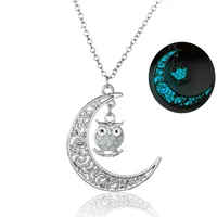 Fashionable Luminous Diy Pendant  Moon Owl Luminous Necklace main image 1