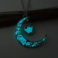 Fashionable Luminous Diy Pendant  Moon Owl Luminous Necklace main image 4