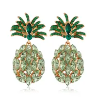Fashion Creative Fruit Pineapple Inlaid Colorful Diamond  Earrings Wholesale sku image 1