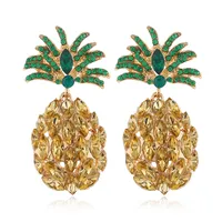 Fashion Creative Fruit Pineapple Inlaid Colorful Diamond  Earrings Wholesale sku image 4