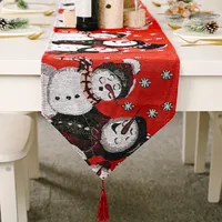 New Christmas Decoration Knitted Cloth Table Runner Creative Christmas Table Decoration sku image 2