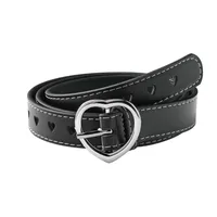 Creative  Peach Heart Buckle Belt Ladies Fashion Love Hole Hollow Simple Decoration Jeans Belt main image 5