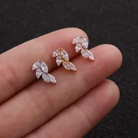 Ear Cartilage Rings & Studs Star 316 Stainless Steel  Copper Zircon main image 5