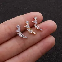 Ear Cartilage Rings & Studs Star 316 Stainless Steel  Copper Zircon main image 4