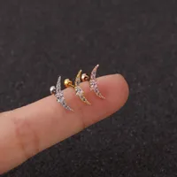 Ear Cartilage Rings & Studs Star 316 Stainless Steel  Copper Zircon main image 3
