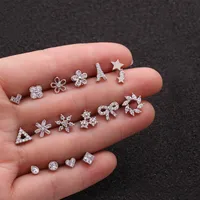 Ear Cartilage Rings & Studs Flower 316 Stainless Steel  Copper main image 5