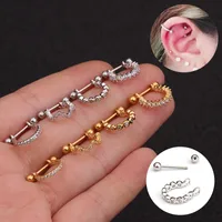 Ear Cartilage Rings & Studs Fashion U Shape Copper Diamond main image 1