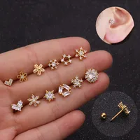Ear Cartilage Rings & Studs Snowflake Copper Inlaid Shell main image 1