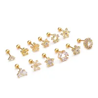 Ear Cartilage Rings & Studs Snowflake Copper Inlaid Shell main image 5