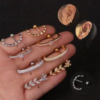 Ear Cartilage Rings & Studs Novelty Geometric Copper Zircon main image 1