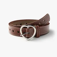 Creative  Peach Heart Buckle Belt Ladies Fashion Love Hole Hollow Simple Decoration Jeans Belt sku image 5