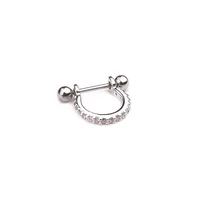 Ear Cartilage Rings & Studs Fashion U Shape Copper Diamond sku image 1
