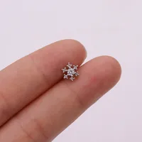 Ear Cartilage Rings & Studs Snowflake Copper Inlaid Shell sku image 4