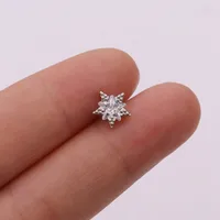 Ear Cartilage Rings & Studs Snowflake Copper Inlaid Shell sku image 9