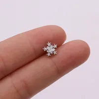 Ear Cartilage Rings & Studs Snowflake Copper Inlaid Shell sku image 11