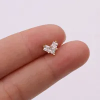 Ear Cartilage Rings & Studs Snowflake Copper Inlaid Shell sku image 19