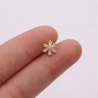 Ear Cartilage Rings & Studs Snowflake Copper Inlaid Shell sku image 20