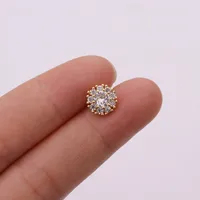 Ear Cartilage Rings & Studs Snowflake Copper Inlaid Shell sku image 24
