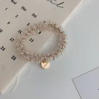 Korean Simple Crystal Hair Loop Winding Pearl Braided Rubber Band High Elastic Hair Rope Wholesale sku image 1