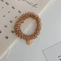 Korean Simple Crystal Hair Loop Winding Pearl Braided Rubber Band High Elastic Hair Rope Wholesale sku image 2