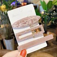 Korean Acrylic Hairpin 3 Piece Set Side Clip Bangs Clip Girl Clip  Wholesale sku image 9