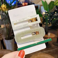 Korean Acrylic Hairpin 3 Piece Set Side Clip Bangs Clip Girl Clip  Wholesale sku image 2