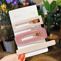 Korean Acrylic Hairpin 3 Piece Set Side Clip Bangs Clip Girl Clip  Wholesale sku image 3