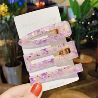 Korean Acrylic Hairpin 3 Piece Set Side Clip Bangs Clip Girl Clip  Wholesale sku image 5