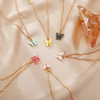 Sweet New Acrylic Butterfly Simple Sweet Beauty Alloy Pendant Necklace For Women main image 2