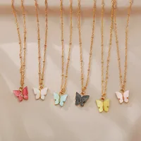 Sweet New Acrylic Butterfly Simple Sweet Beauty Alloy Pendant Necklace For Women main image 3