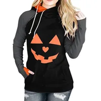 Europe And America Cross Border Women's Clothing    New Halloween Pumpkin Print Long Sleeve Loose Sweatshirt main image 1