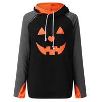 Europe And America Cross Border Women's Clothing    New Halloween Pumpkin Print Long Sleeve Loose Sweatshirt main image 2