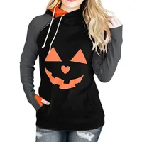 Europe And America Cross Border Women's Clothing    New Halloween Pumpkin Print Long Sleeve Loose Sweatshirt main image 5