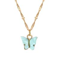 Sweet New Acrylic Butterfly Simple Sweet Beauty Alloy Pendant Necklace For Women sku image 1